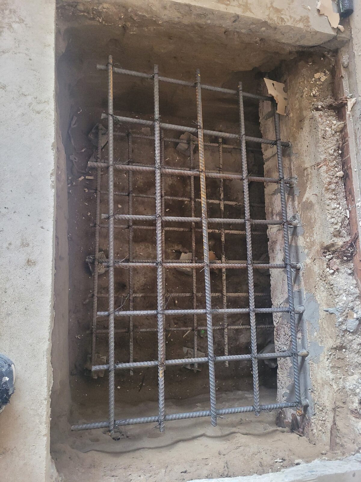 Structural rebar before pour